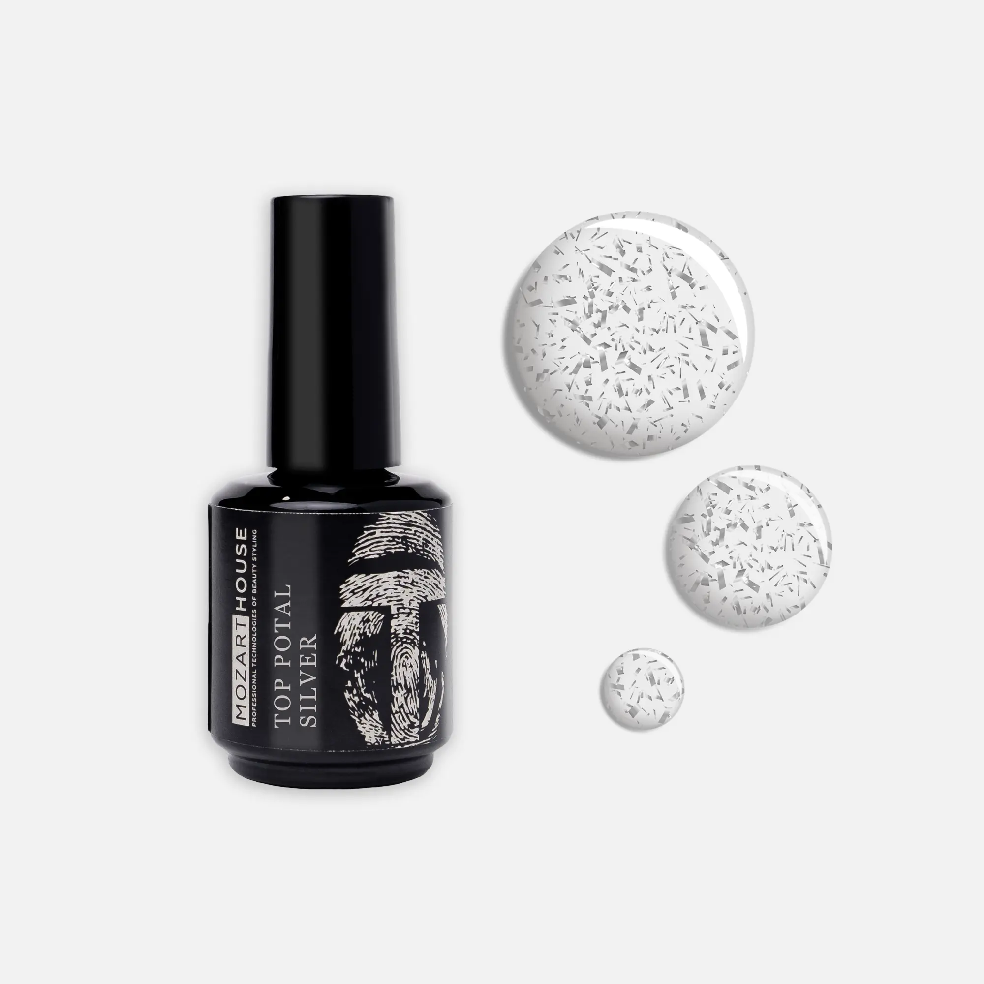 GEL POLISH TOP POTAL SILVER, 15ml