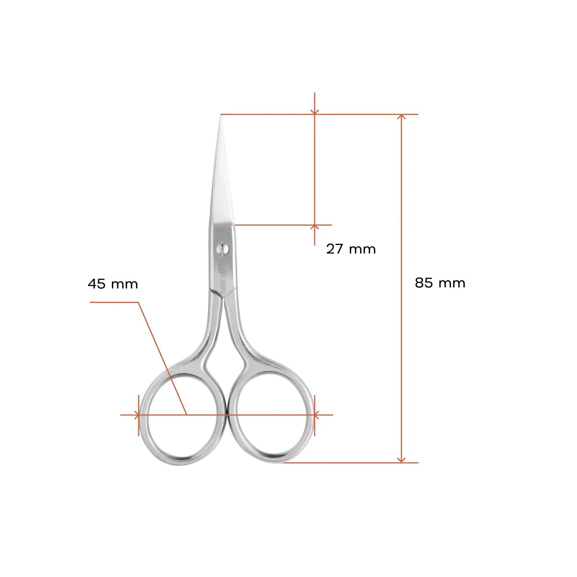 Curved nail scissors, 27 mm