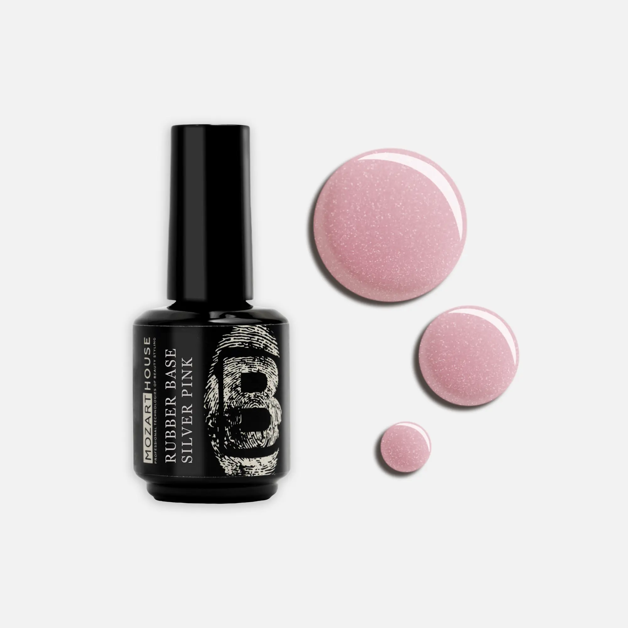 GEL POLISH RUBBER BASE SILVER PINK, 15 ml